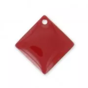 Sequins losanges en métal et résine époxy 16x16 mm - Rouge foncé x8