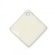 Sequins losanges en métal et résine époxy 16x16 mm Blanc cassé x 8