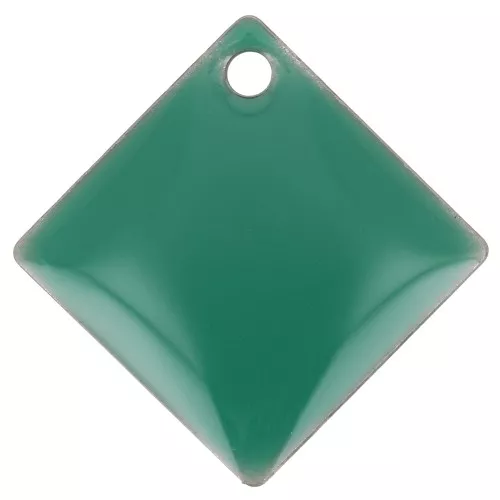 Sequins losanges en métal et résine époxy 16x16 mm - Vert emeraude x8