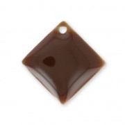 Sequins losanges en métal et résine époxy 18x18 mm Marron x 8