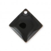 Sequins losanges en métal et résine époxy 16x16 mm Noir x 8