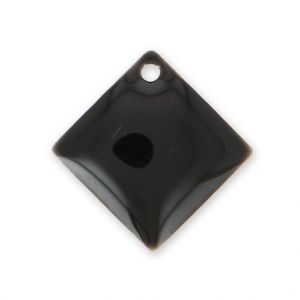 Sequins losanges en métal et résine époxy 16x16 mm Noir x 8