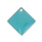 Sequins losanges en métal et résine époxy 18x18 mm Green Turquoise x 8