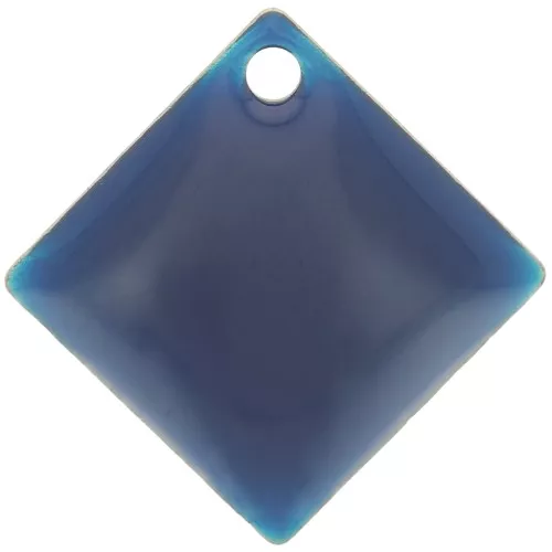 Sequins losanges en métal et résine époxy 16x16 mm Bleu Nuit x 8