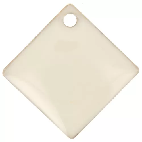 Sequins losanges en métal et résine époxy 16x16 mm Crème x 8