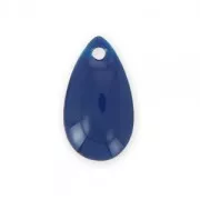 Sequins gouttes en métal et résine époxy 14x8 mm Bleu Nuit x 8