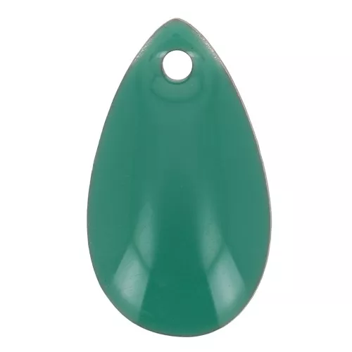 Sequins gouttes en métal et résine époxy 14x8 mm - Vert emeraude x8