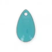 Sequins gouttes en métal et résine époxy 14x8 mm Green Turquoise x 8