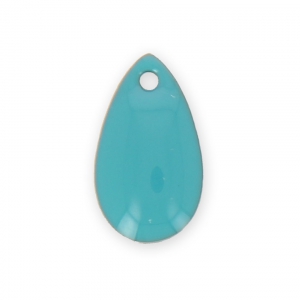 Sequins gouttes en métal et résine époxy 14x8 mm Green Turquoise x 8