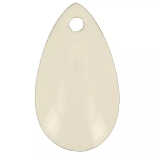 Sequins gouttes en métal et résine époxy 14x8 mm Crème x 8