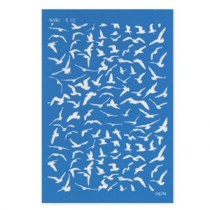 Silk Screen Moiko pour Pâte polymère 74x105 mm - Motif Oiseau 8.10