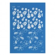 Silk Screen Moiko pour Pâte polymère 74x105 mm - Motif Fleurs Tropicales et Ukulélés 9.07|raw }}