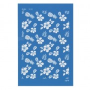 Silk Screen Moiko pour Pâte polymère 74x105 mm - Motif Fleur Tropicale et Ananas 9.02