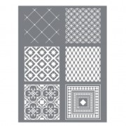 Silk Screen Graine Créative pour Pâte polymère 114x153mm - Motif Carreaux de ciment