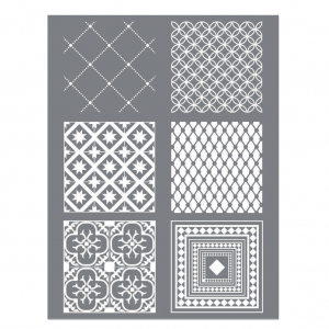 Silk Screen Graine Créative pour Pâte polymère 114x153mm - Motif Carreaux de ciment