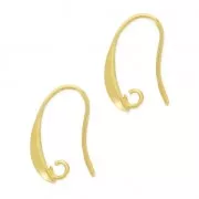 Crochets d'oreilles décorés 19 mm Doré à l'or fin x2