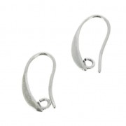 Crochets d'oreilles décorés 20 mm Placage Argent fin vieilli x2
