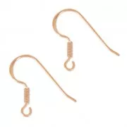Crochets d'oreilles 16 mm Argent 925 doré rose x2