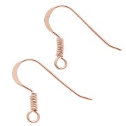 Crochets d'oreilles 17 mm - Argent 925 doré rose x2