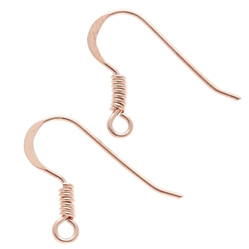 Crochets d'oreilles 17 mm - Argent 925 doré rose x2