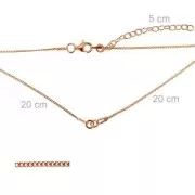 Tour de cou chaîne maille gourmette pour intercalaire 40cm en Argent 925 doré rose