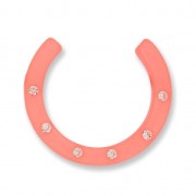 Demi-Lune Strass Polaris 30 mm Coral Fluo x1|raw }}
