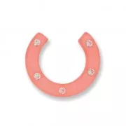 Demi-Lune Strass Polaris 22 mm Coral Fluo x1