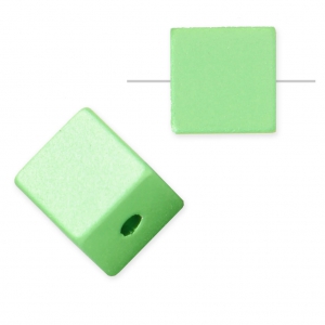Perle cube en aluminium anodisé 8 mm Vert Clair x1