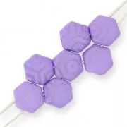 Perles en verre tchèque Honeycomb 6 mm Violet Silk Mat Laser Web x20