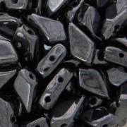 Perles en verre tchèque Kite Beads 9x5 mm Jet Hematite x10g|raw }}
