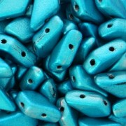 Perles en verre tchèque Kite Beads 9x5 mm Aqua Metalust x10g|raw }}