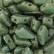 Perles en verre tchèque Kite Beads 9x5 mm Green Turquoise Luster x10g|raw }}