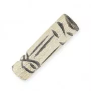 Perles tubes ethniques en corne 8 x 24 mm Naturel x 5