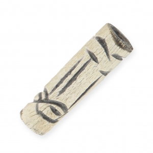 Perles tubes ethniques en corne 8 x 24 mm Naturel x 5