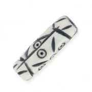 Perles tubes ethniques en Os 25 x 9 mm Blanc x 5