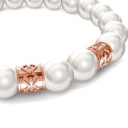 Poussoir / Perle pour cordon 4 mm en Argent 925 doré rose x1