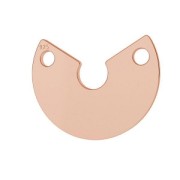 Pendentif demi-rond 2 trous 15 mm en Argent 925 doré rose x1|raw }}
