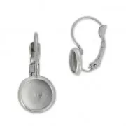 Boucles d'oreilles Dormeuses pour cabochon 8 mm en Acier Inox 304 x2