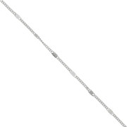 Chaîne maille gourmette alternée maille plate motif trio 2 mm en Acier inox x1m|raw }}