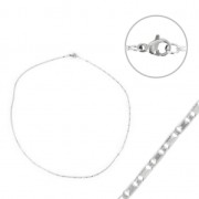 Tour de cou maille gourmette1.4 mm en Acier inox x 45 cm