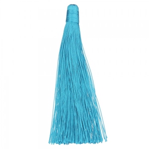 Grand Pompon textile sans attache 120 mm pour déco ou bijoux Turquoise