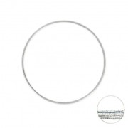 Anneau de montage et tissage rond 40x1 mm Placage Argent fin vieilli