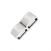 Poussoir double carré 25x9.5 mm pour lacet 10 mm Placage Argent fin vieilli|raw }}