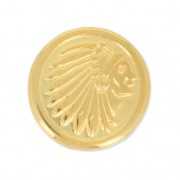 Poussoir rond tête d'indien 17 mm pour lacet 10 mm Doré à l'or fin|raw }}