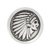 Poussoir rond tête d'indien 17 mm pour lacet 10 mm Placage Argent fin vieilli|raw }}