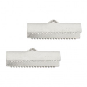 Embouts à serrer 20 mm - Placage Argent fin x2