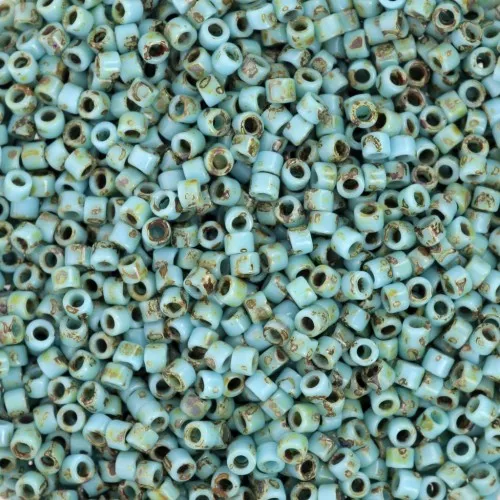 Miyuki Delica 11/0 DB2264 - Opaque Turquoise Blue Picasso x8g