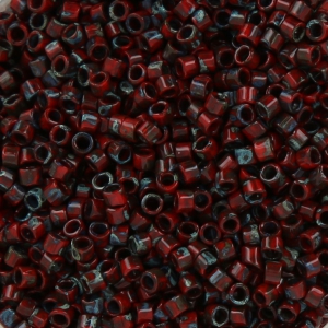 Miyuki Delica 11/0 DB2263 - Opaque Red Picasso x 8g