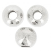 Rondes aplaties gros trous 8x7 mm - Placage Argent fin x6|raw }}