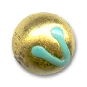 Ronde Murano 10 mm feuille d'or Maya x1